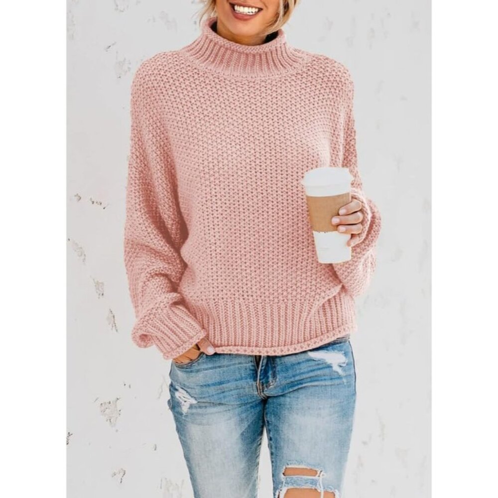 Womens 2025 Winter Fall Solid Turtleneck High Nec… - image 4